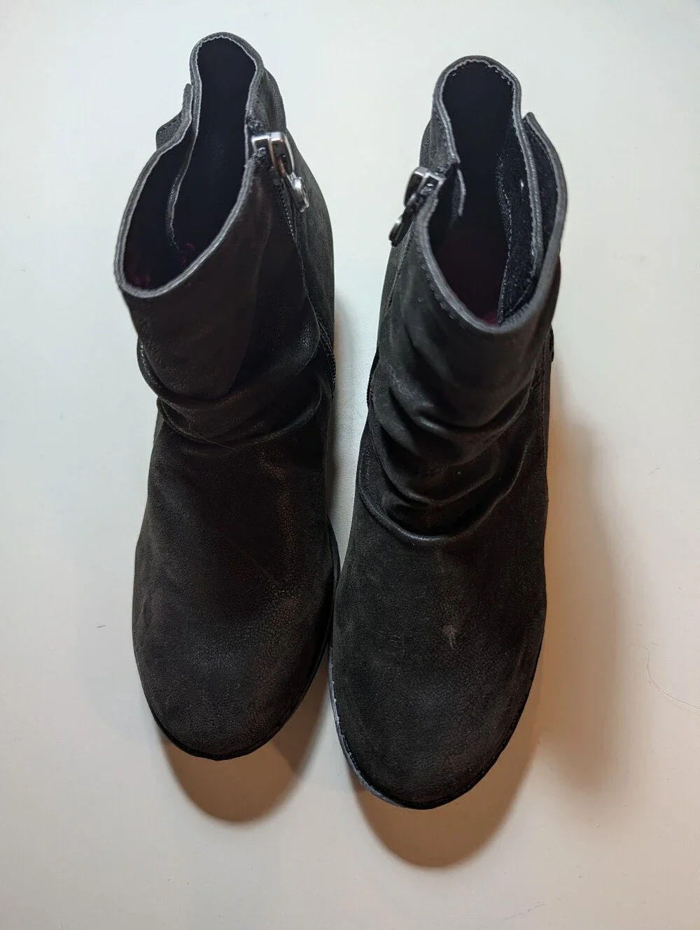 Blowfish Girls Size 3 Black Suede Ankle Boots - Stylish Zip Closure